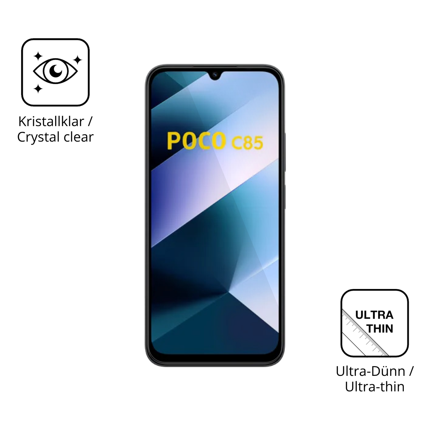 4x Schutzfolie klar für Poco C85 Display-Schutzfolie