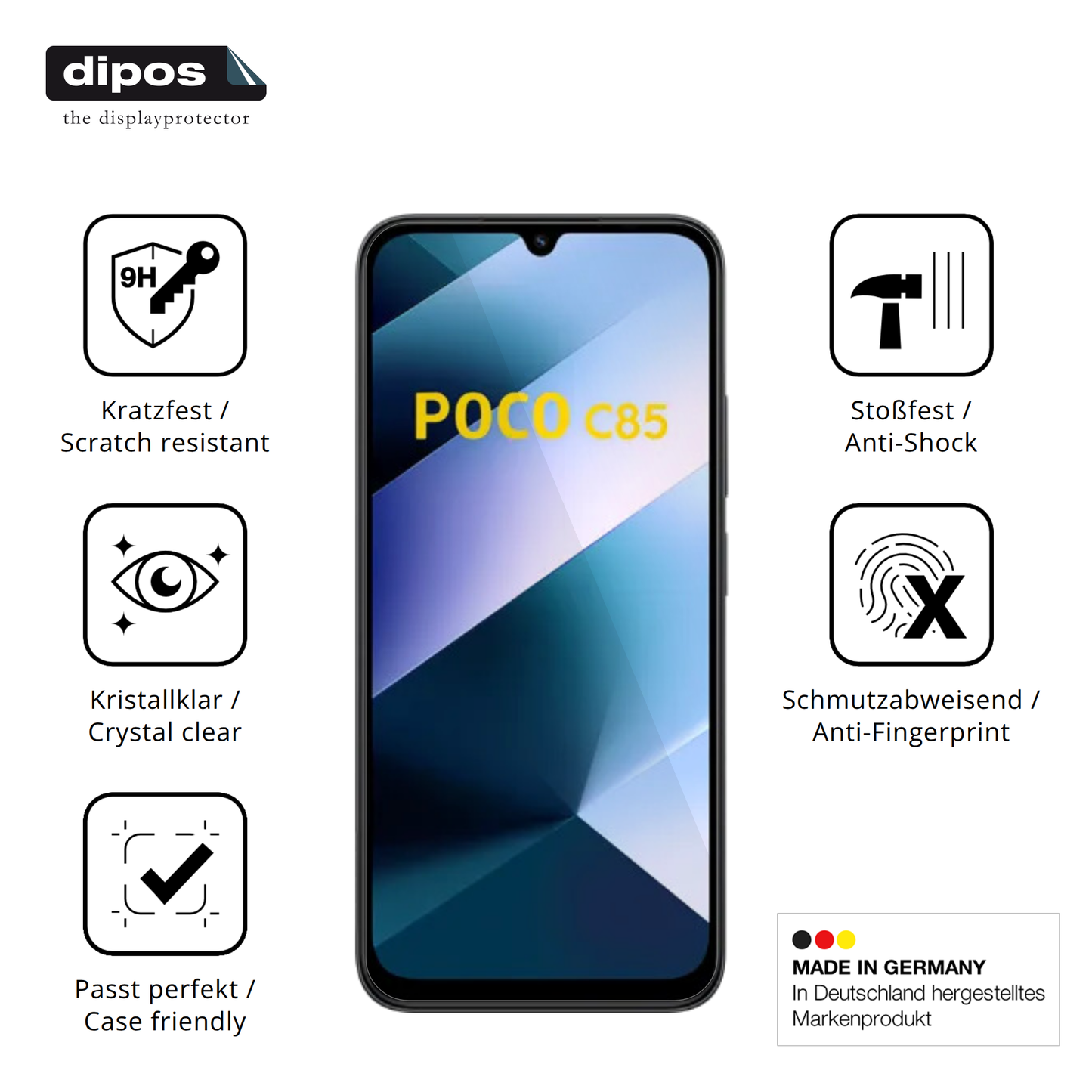 2x 9H Schutzfolie für Poco C85 Panzerfolie