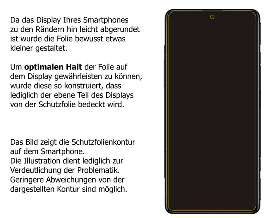 dipos Displayschutz für Poco F3 GT, transparente Oberfläche, perfekte Passform auch für die Rundungen