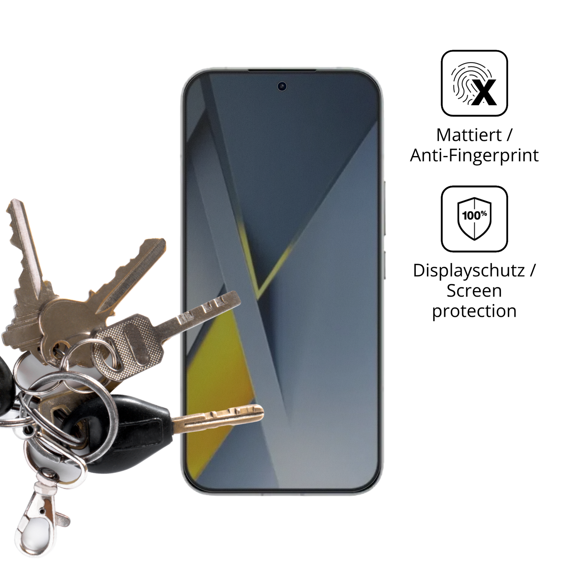 dipos Displayschutz für Poco F8 Ultra, mattierte Oberfläche, Blickschutzfilter und perfekter Passform