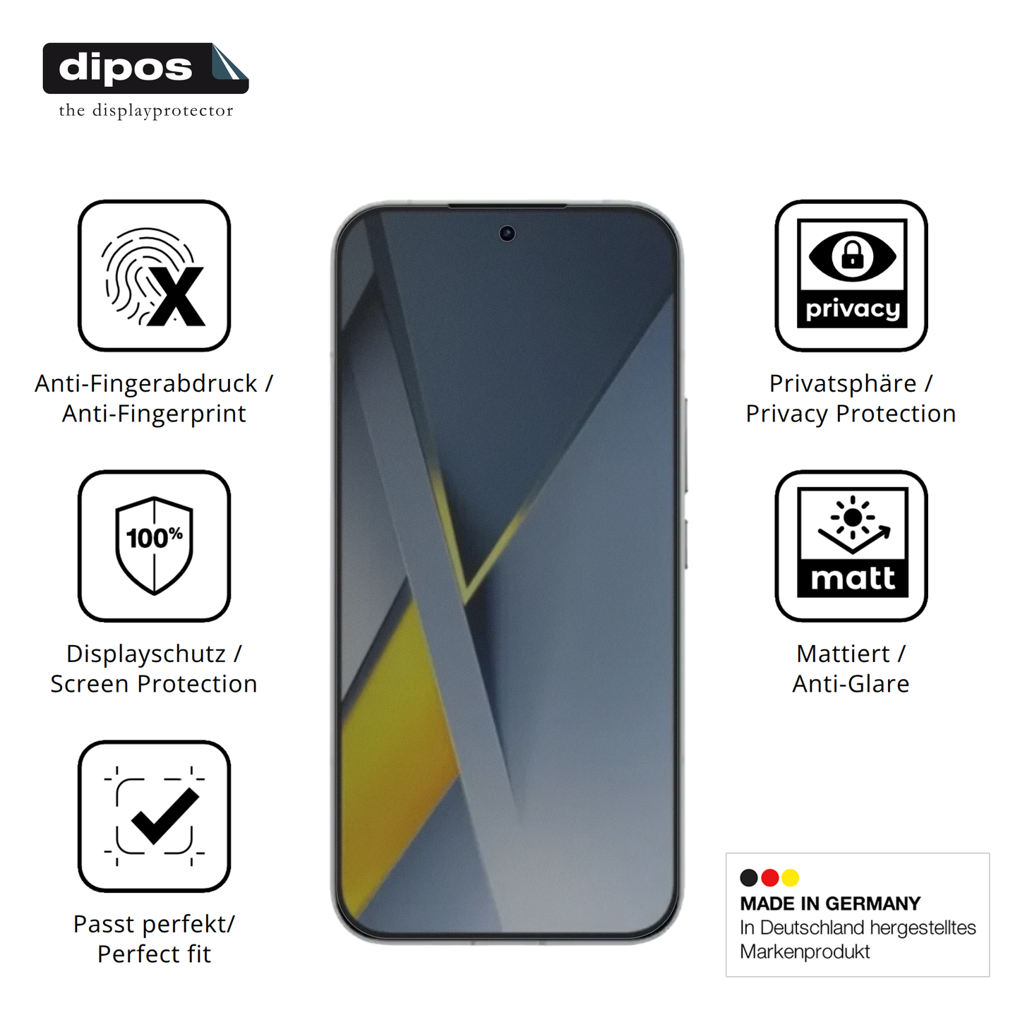 Privatsphäre-Schutz durch Sichtschutz-Folie passend zugeschnitten für Poco F8 Ultra