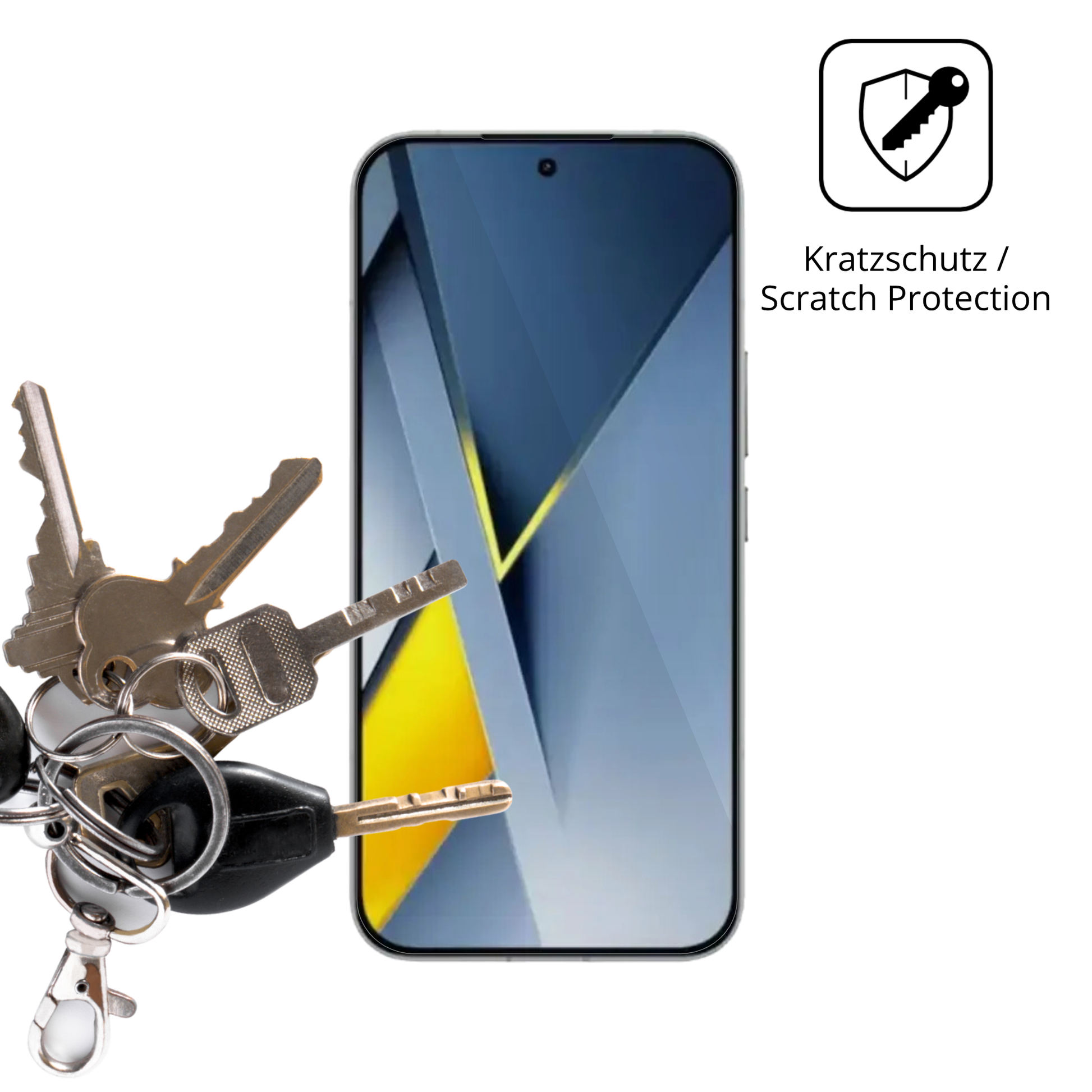 Schutz gegen Kratzer auf dem Poco F8 Pro Glas durch Schlüssel oder Ähnliches