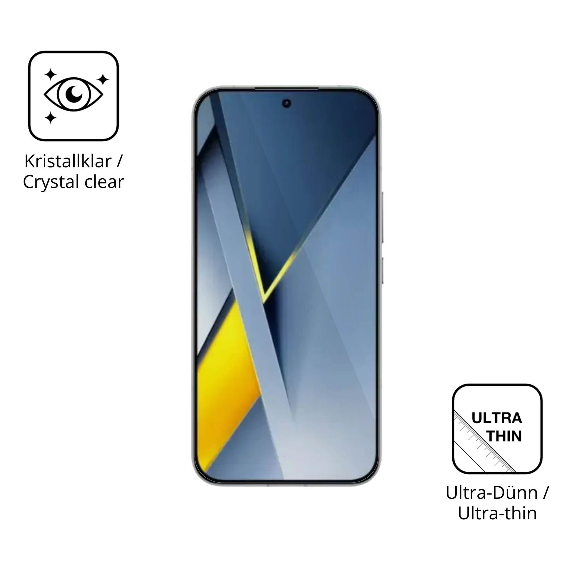 Dünne und klare Folie passend zugeschnitten für Poco F8 Pro