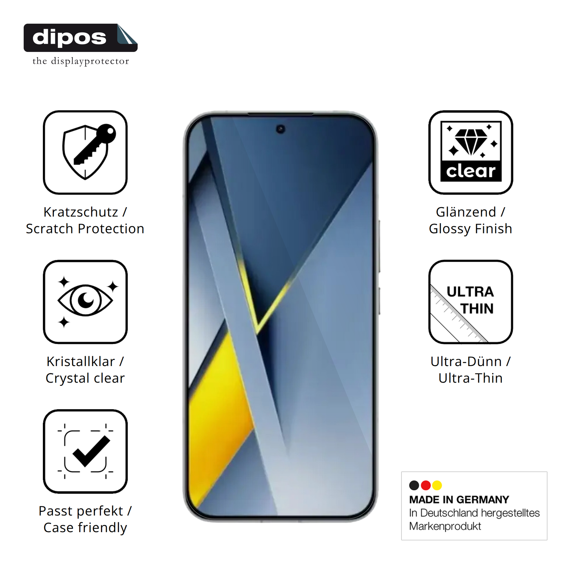 Displayschutz hergestellt in Deutschland, höchste Qualität made in Germany