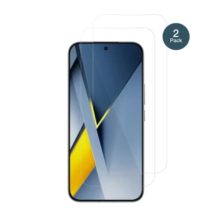 PocoF8 Pro mit aufgebrachter dipos Flex Schutzfolie, glasklare Darstellung ohne Einschränkungen