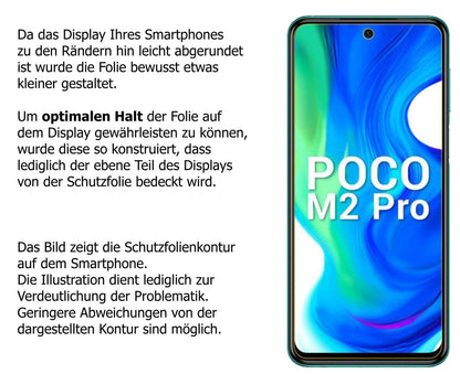 1x 9H Schutzfolie für Xiaomi Poco M2 Pro Panzerfolie