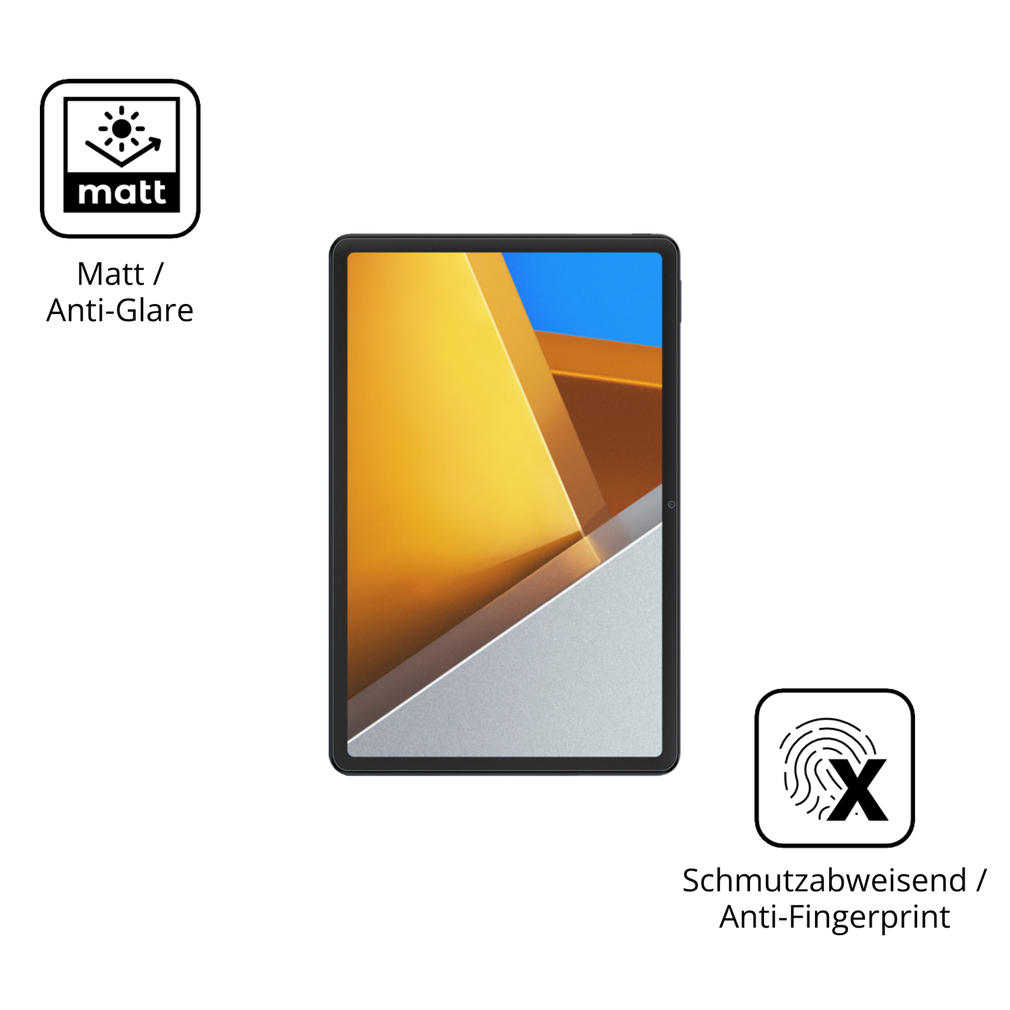 Dünne und entspiegelnde Folie passend zugeschnitten für Poco Pad X1