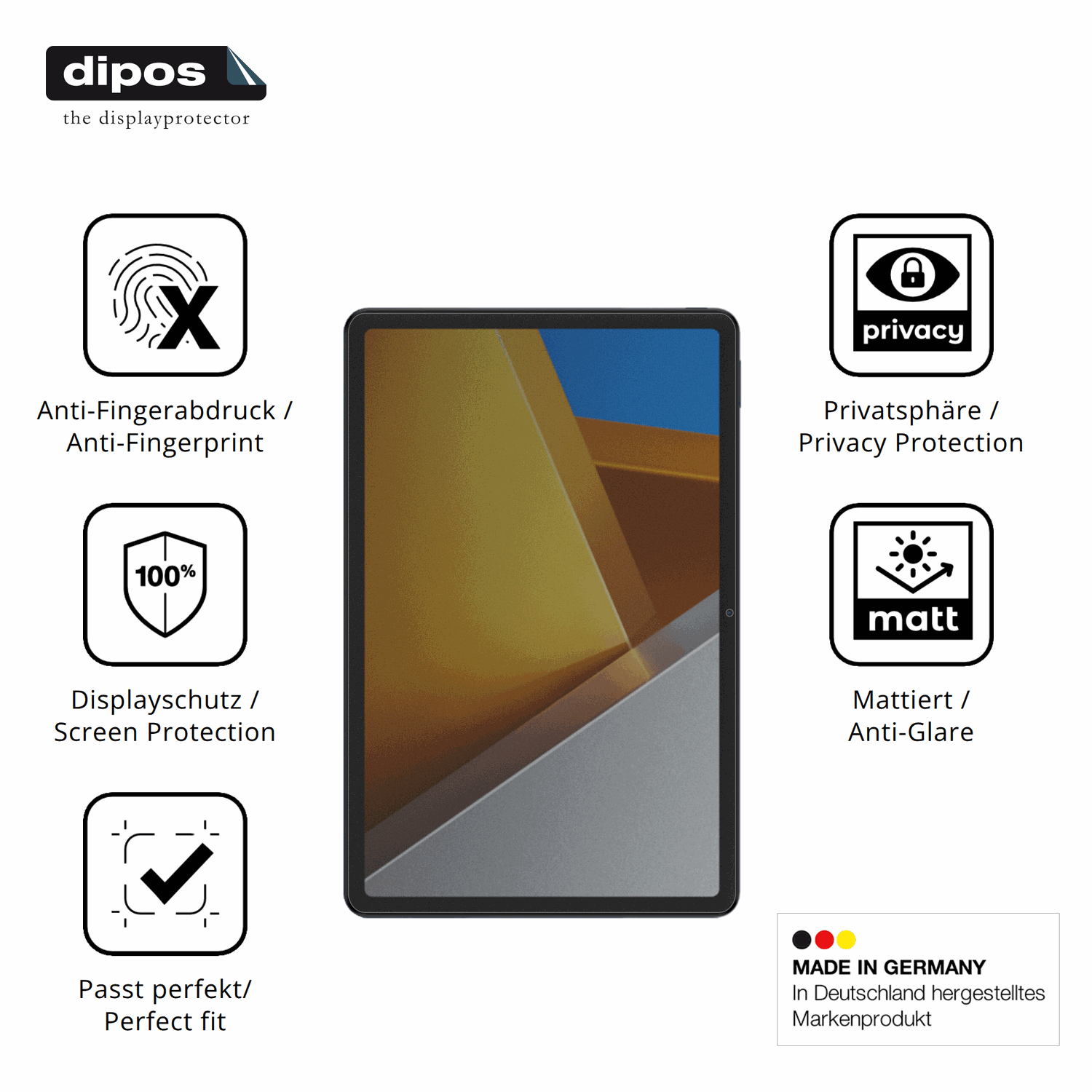 Privatsphäre-Schutz durch Sichtschutz-Folie passend zugeschnitten für Poco Pad X1