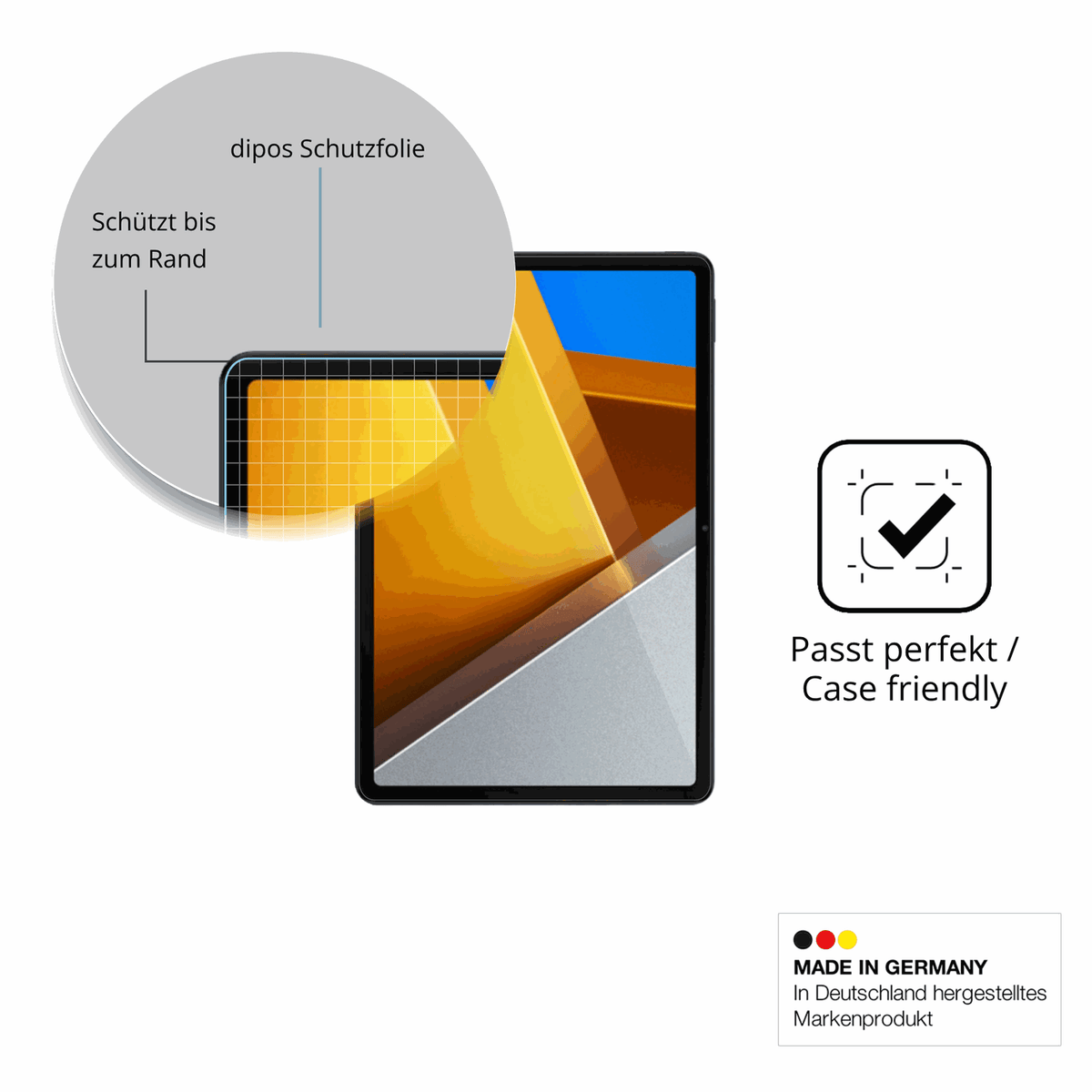Besonders flexibler Displayschutz mit Anti-Shock-Schicht im Materialmix