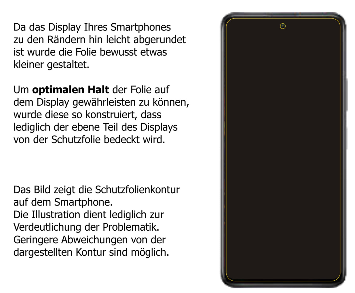 Schutzfolie mit optimaler Passform, zur Verwendung mit Hüllen geeignet