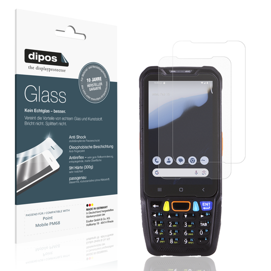 Matte Displayschutzfolie von dipos passend für pointmobile pm68, 9H kratzfest und blasenfrei montiert