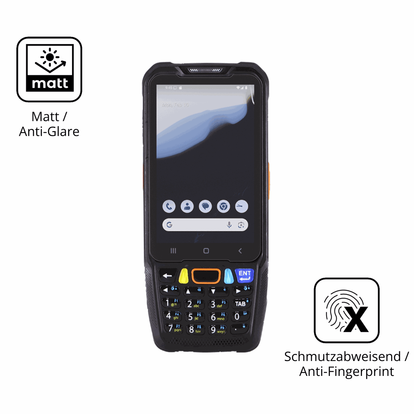 9H Hartbeschichtete, flexible Folie passend zugeschnitten für pointmobile pm68