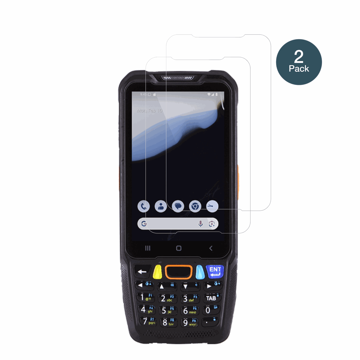 pointmobile pm68 mit aufgebrachter dipos Flex Schutzfolie, glasklare Darstellung ohne Einschränkungen