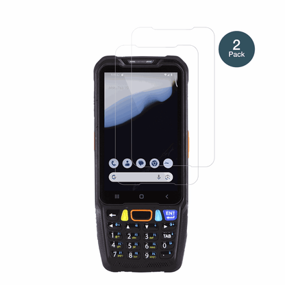 pointmobile pm68 mit aufgebrachter dipos Flex Schutzfolie, glasklare Darstellung ohne Einschränkungen