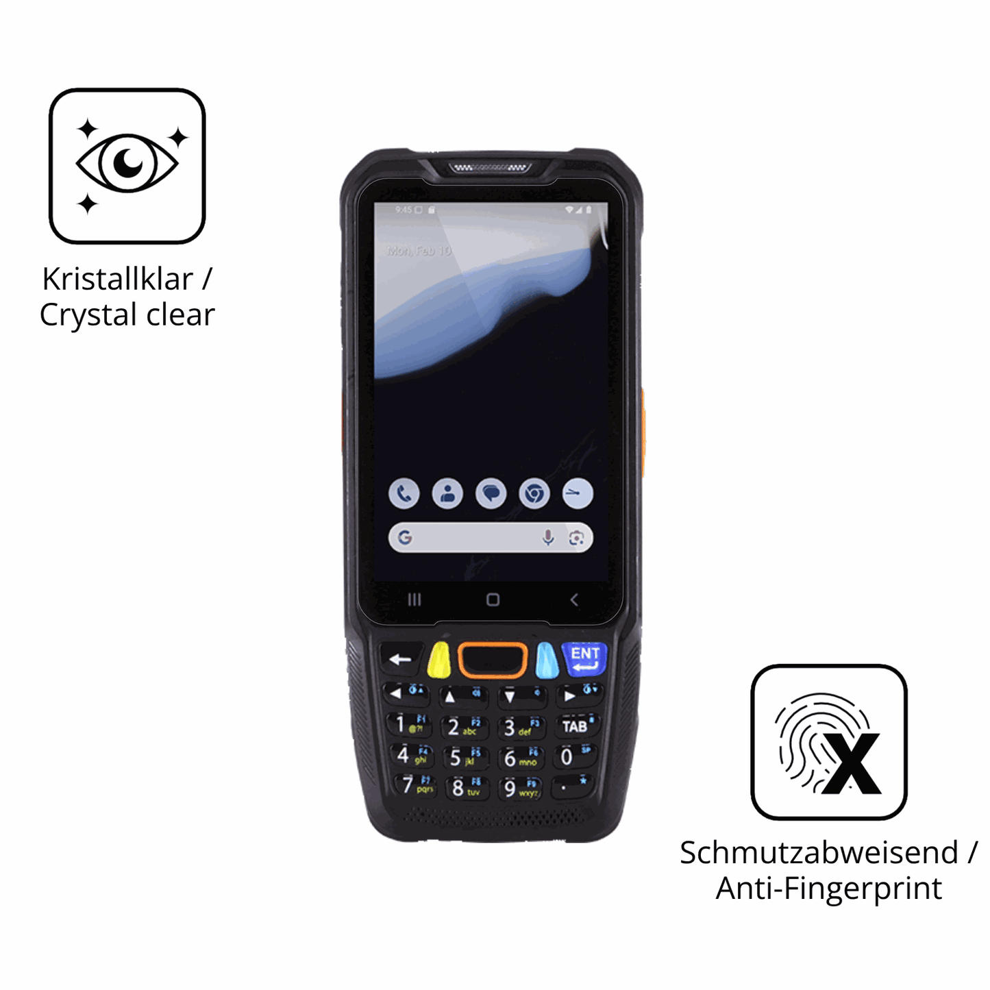 Flexible TPU-Folie passend zugeschnitten für pointmobile pm68, vollständige Abdeckung