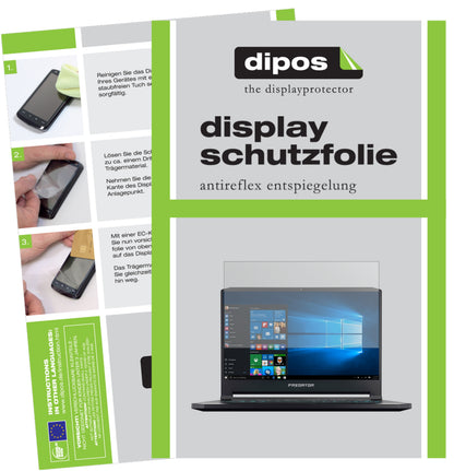 Matte Displayschutzfolie von dipos passend für Predator Triton 500, präziser Zuschnitt und blasenfrei montiert