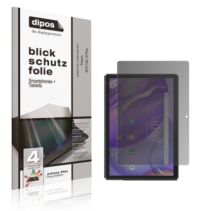Blickschutzfolie von dipos passend für pritomm10 tab 10 plus, präziser Zuschnitt und blasenfrei montiert