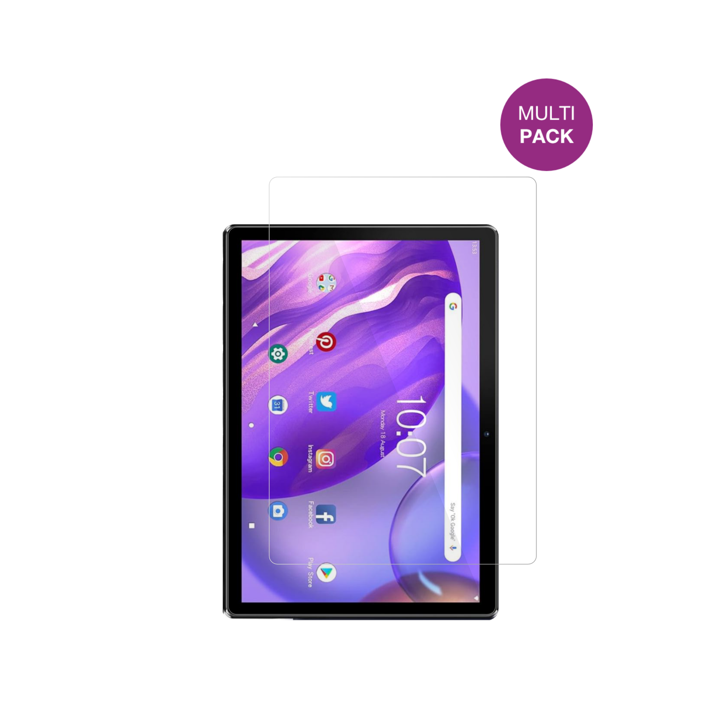 pritomm10 tab 10 plus mit aufgebrachter dipos Displayschutzfolie, glasklare Darstellung ohne Einschränkungen