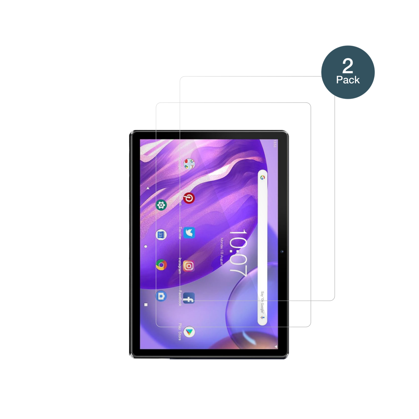 pritomm10 tab 10 plus mit aufgebrachter dipos Flex Schutzfolie, glasklare Darstellung ohne Einschränkungen