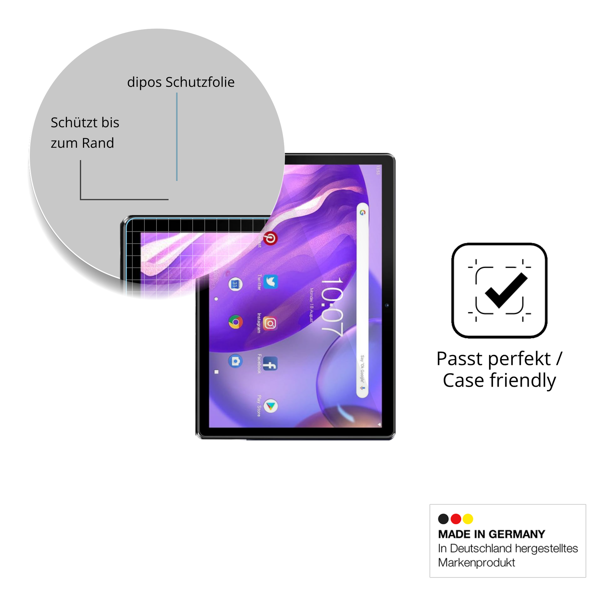 Besonders flexibler Displayschutz mit Anti-Shock-Schicht im Materialmix