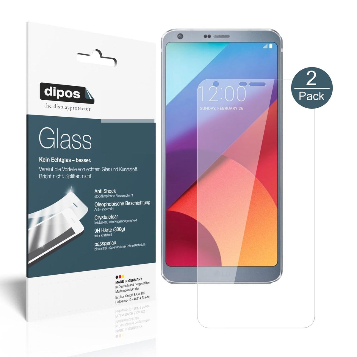 1x 9H Schutzfolie für LG G6 Pro Panzerfolie