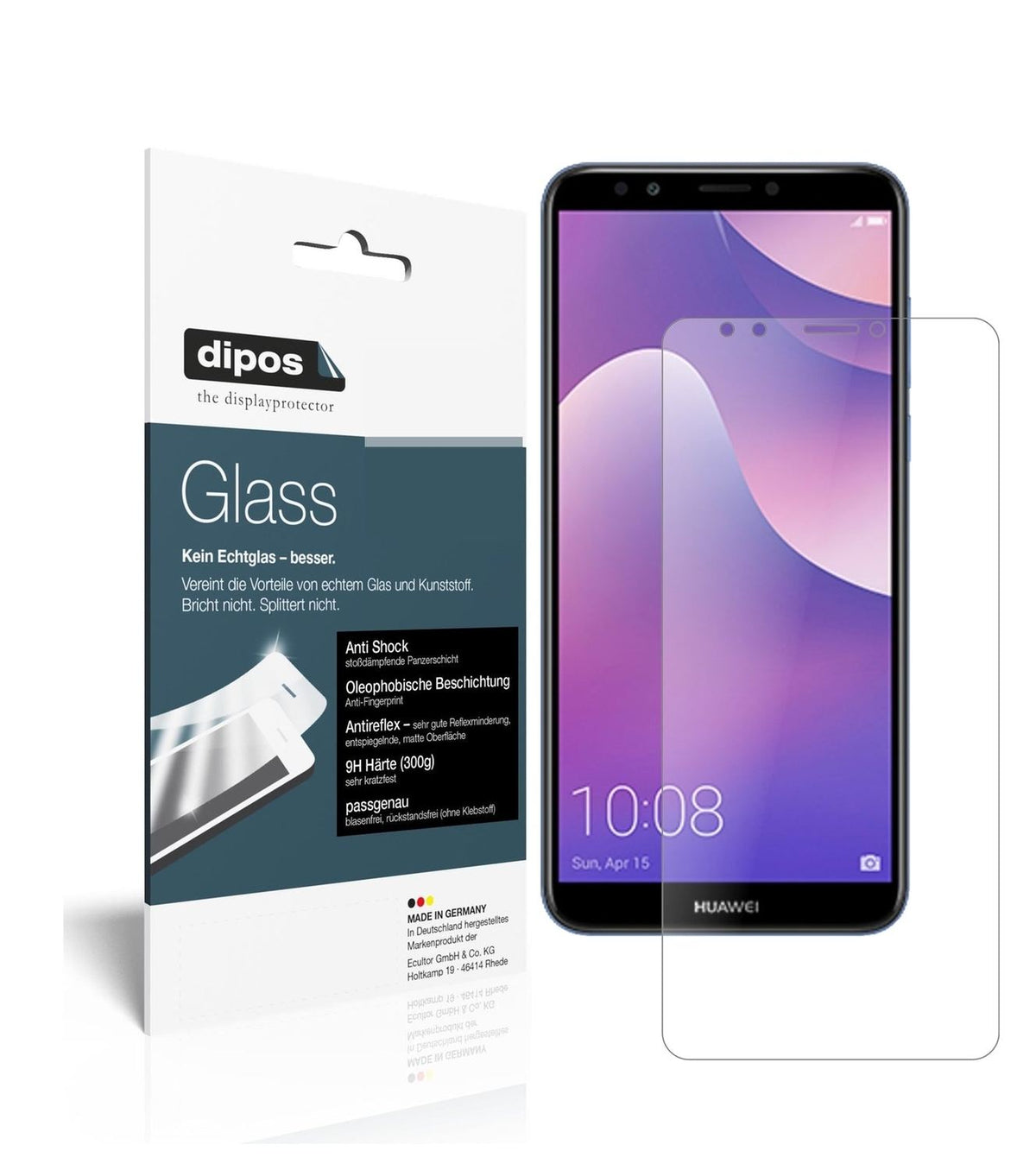 1x 9H Schutzfolie matt für Huawei Y7 Prime (2018) Panzerfolie