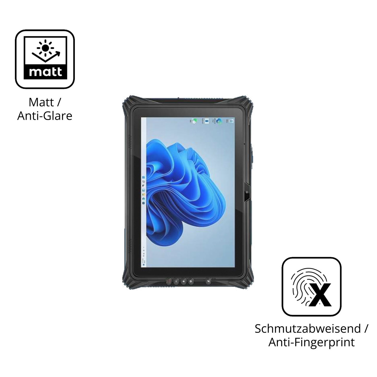 Dünne und entspiegelnde Folie passend zugeschnitten für pulijazrugged tablet