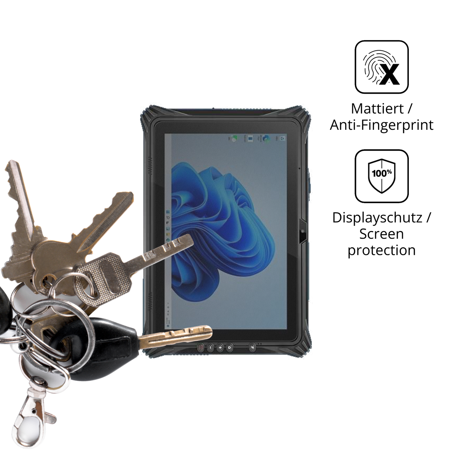 dipos Displayschutz für pulijazrugged tablet, mattierte Oberfläche, Blickschutzfilter und perfekter Passform