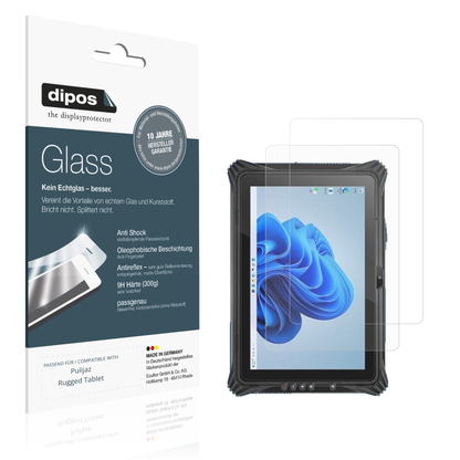 Matte Displayschutzfolie von dipos passend für pulijazrugged tablet, 9H kratzfest und blasenfrei montiert