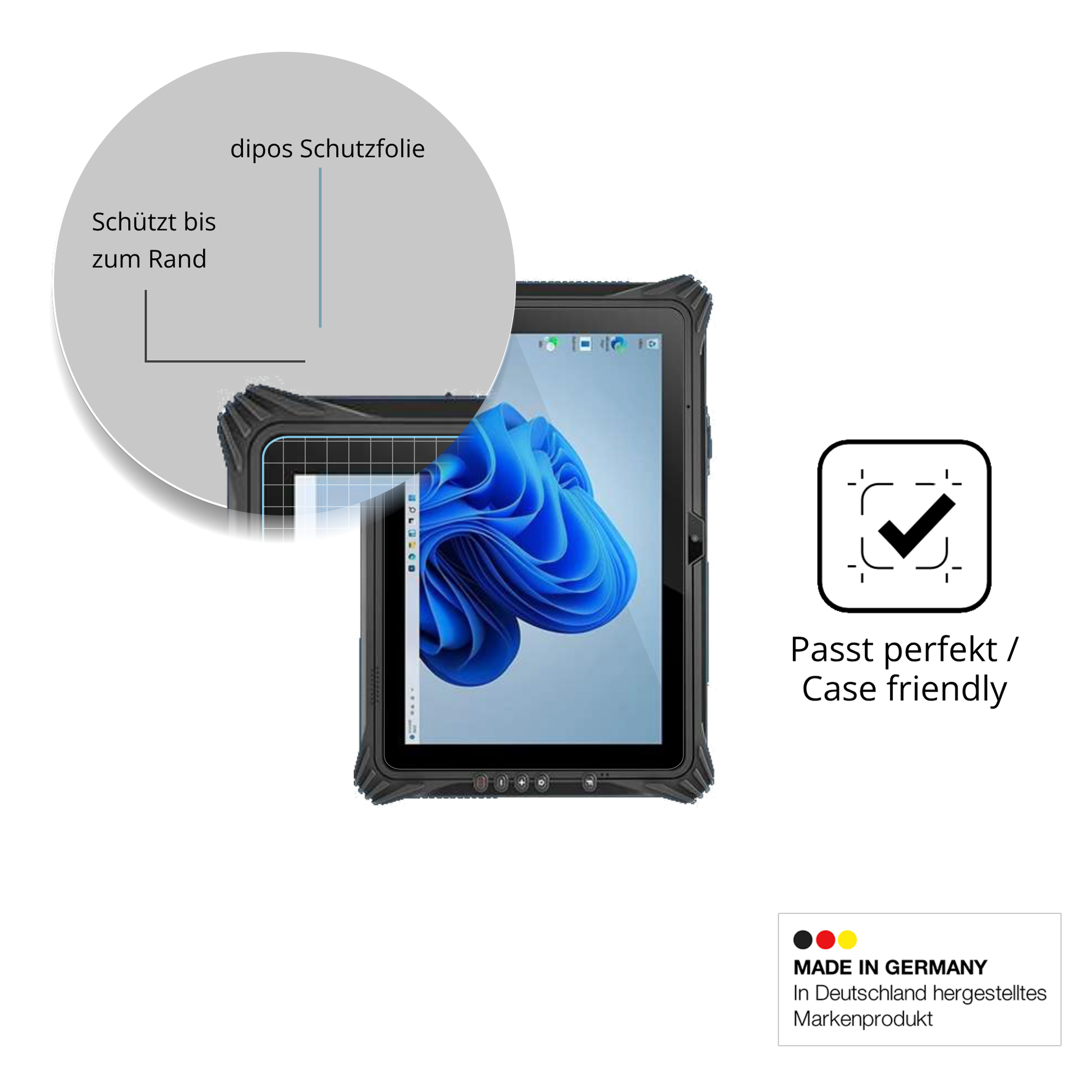 Besonders flexibler Displayschutz mit Anti-Shock-Schicht im Materialmix