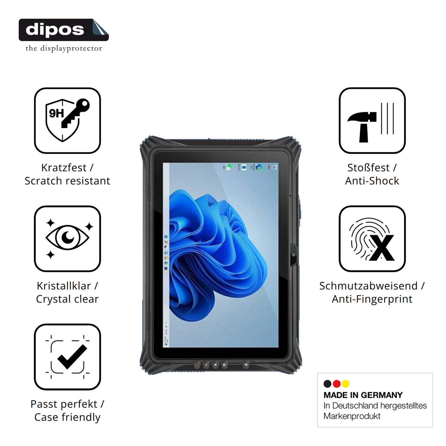 Displayschutz hergestellt in Deutschland, höchste Qualität made in Germany