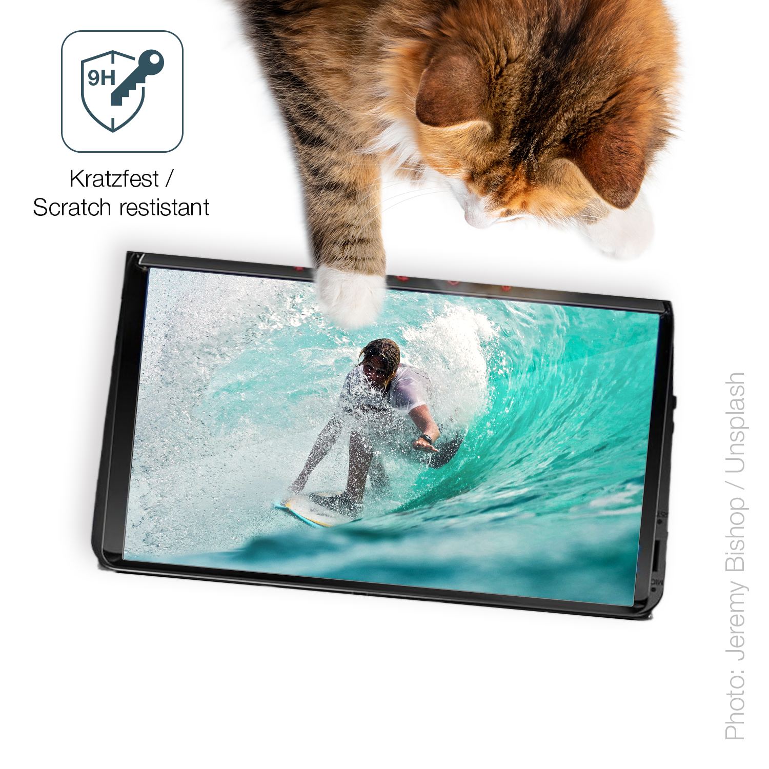 dipos Displayschutz für QIIKEN 8 Core 4Go, transparente Oberfläche, perfekte Passform auch für die Rundungen