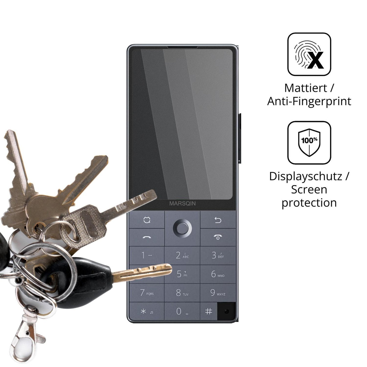 dipos Displayschutz für Qin F25, mattierte Oberfläche, Blickschutzfilter und perfekter Passform