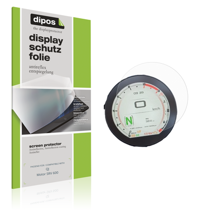 Matte Displayschutzfolie von dipos passend für QJ Motor SRV 600, präziser Zuschnitt und blasenfrei montiert