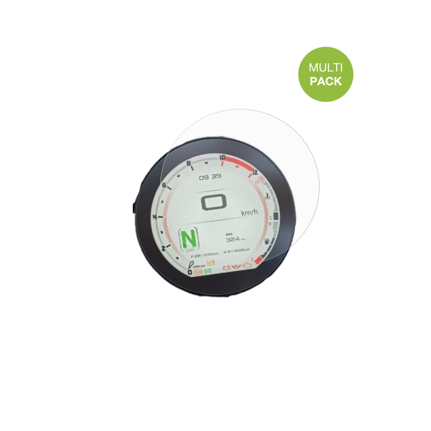 QJMotor SRV 600 mit aufgebrachter dipos Displayschutzfolie, die lästige Fingerabdrücke minimiert