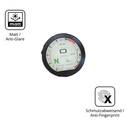 Dünne und entspiegelnde Folie passend zugeschnitten für QJ Motor SRV 600