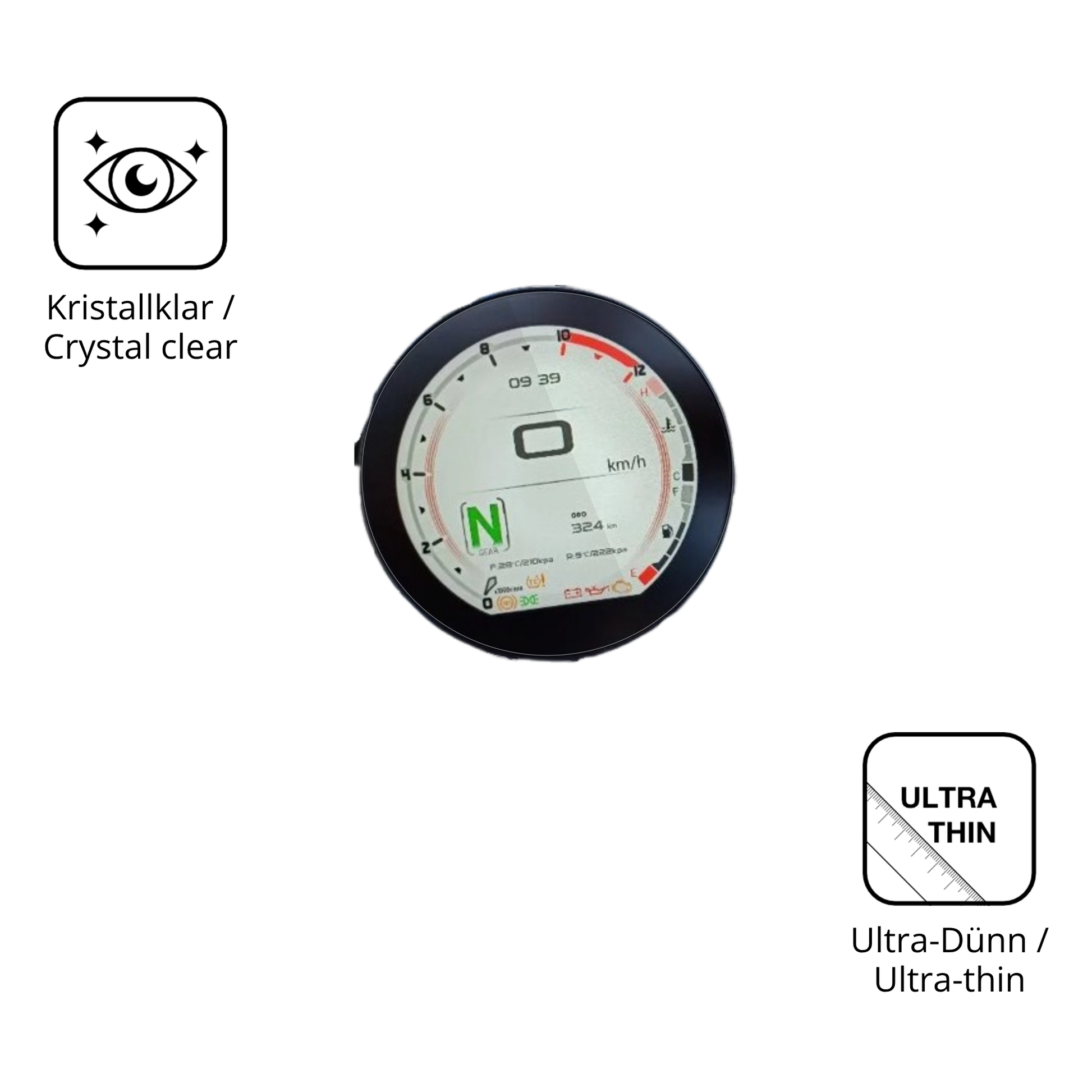 Dünne und klare Folie passend zugeschnitten für QJ Motor SRV 600