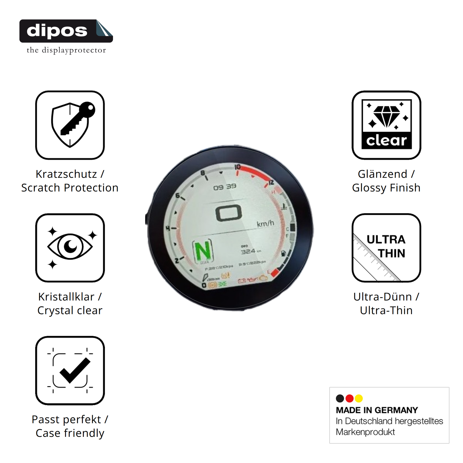 Displayschutz hergestellt in Deutschland, höchste Qualität made in Germany