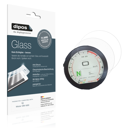 Matte Displayschutzfolie von dipos passend für QJ Motor SRV 600, 9H kratzfest und blasenfrei montiert