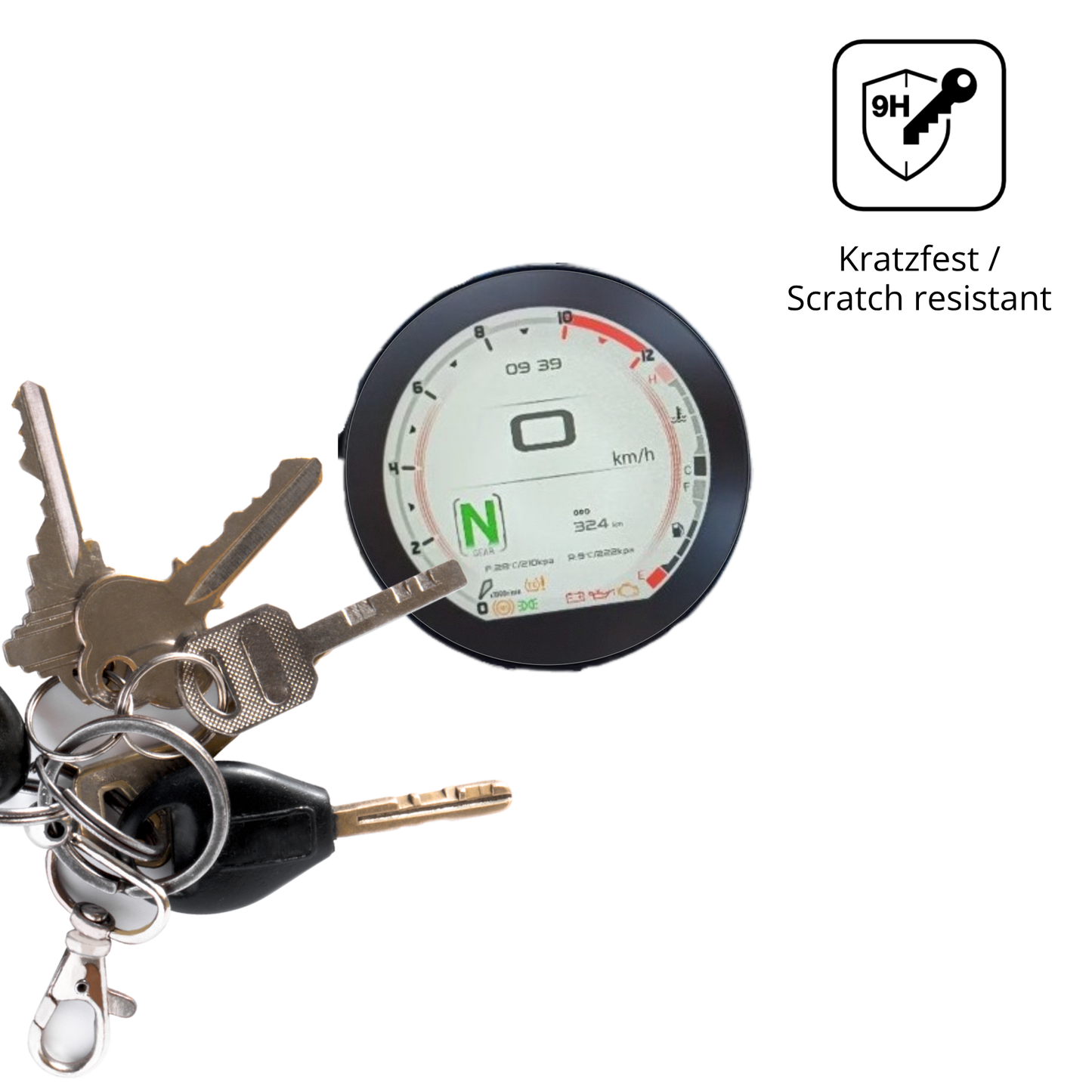 dipos Displayschutz für QJ Motor SRV 600, mattierte Oberfläche, robuste Festigkeit und perfekte Passform