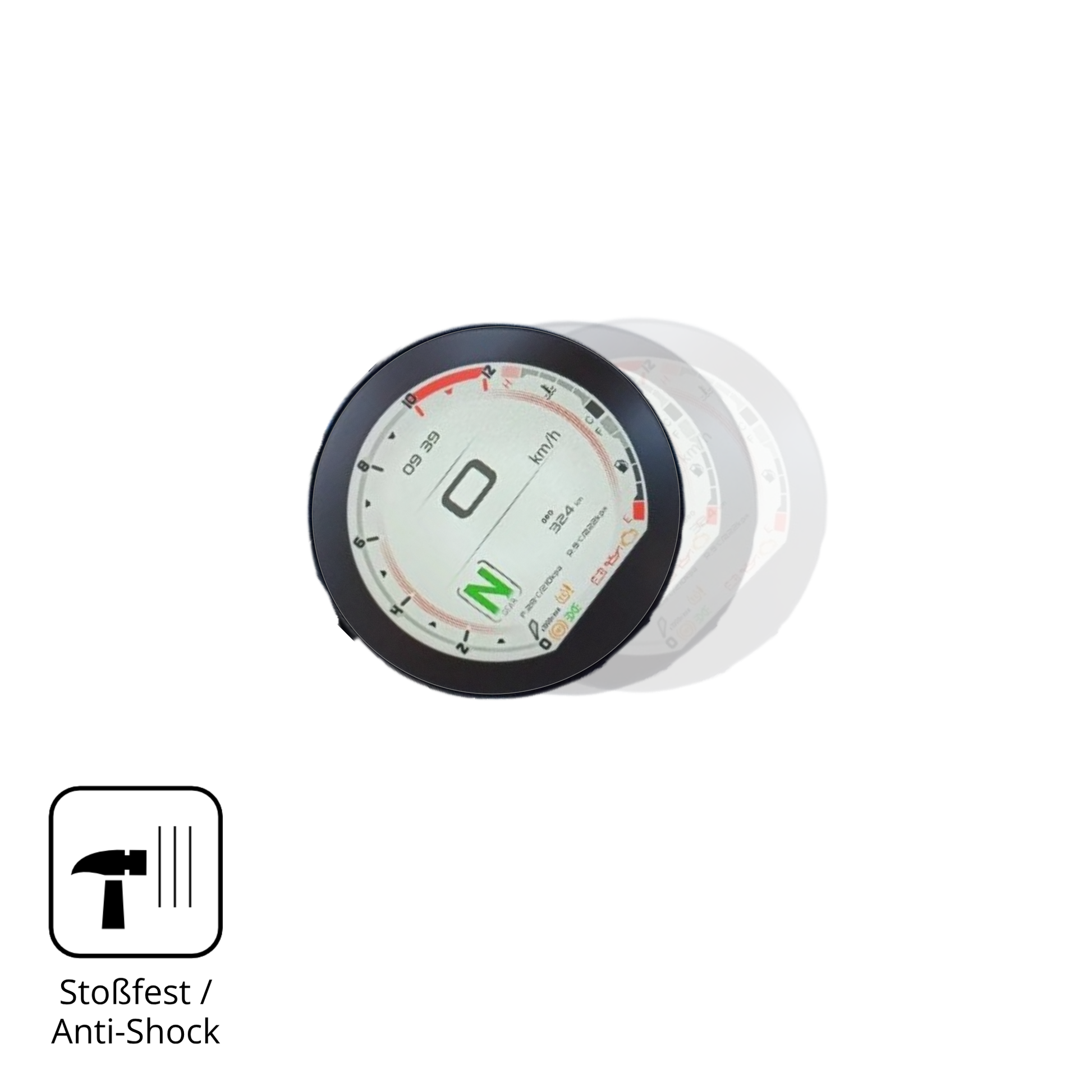 Schutz gegen Kratzer auf dem QJ Motor SRV 600 Glas durch Schlüssel, Stöße gegen die Tischkante oder Stürze