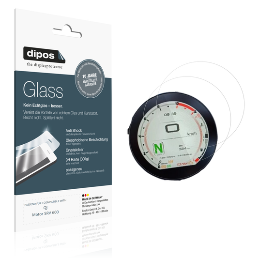 Klare Displayschutzfolie von dipos passend für QJ Motor SRV 600, 9H kratzfest und blasenfrei montiert