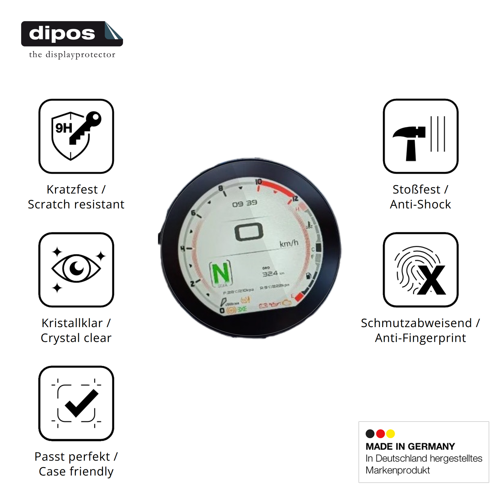 Displayschutz hergestellt in Deutschland, höchste Qualität made in Germany