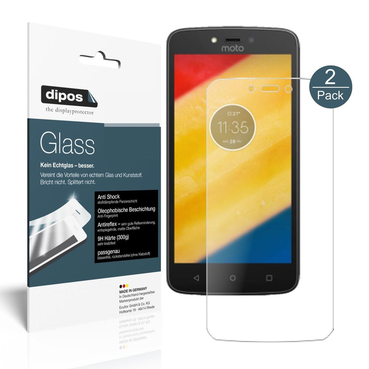 1x 9H Schutzfolie matt für Lenovo Moto C Panzerfolie