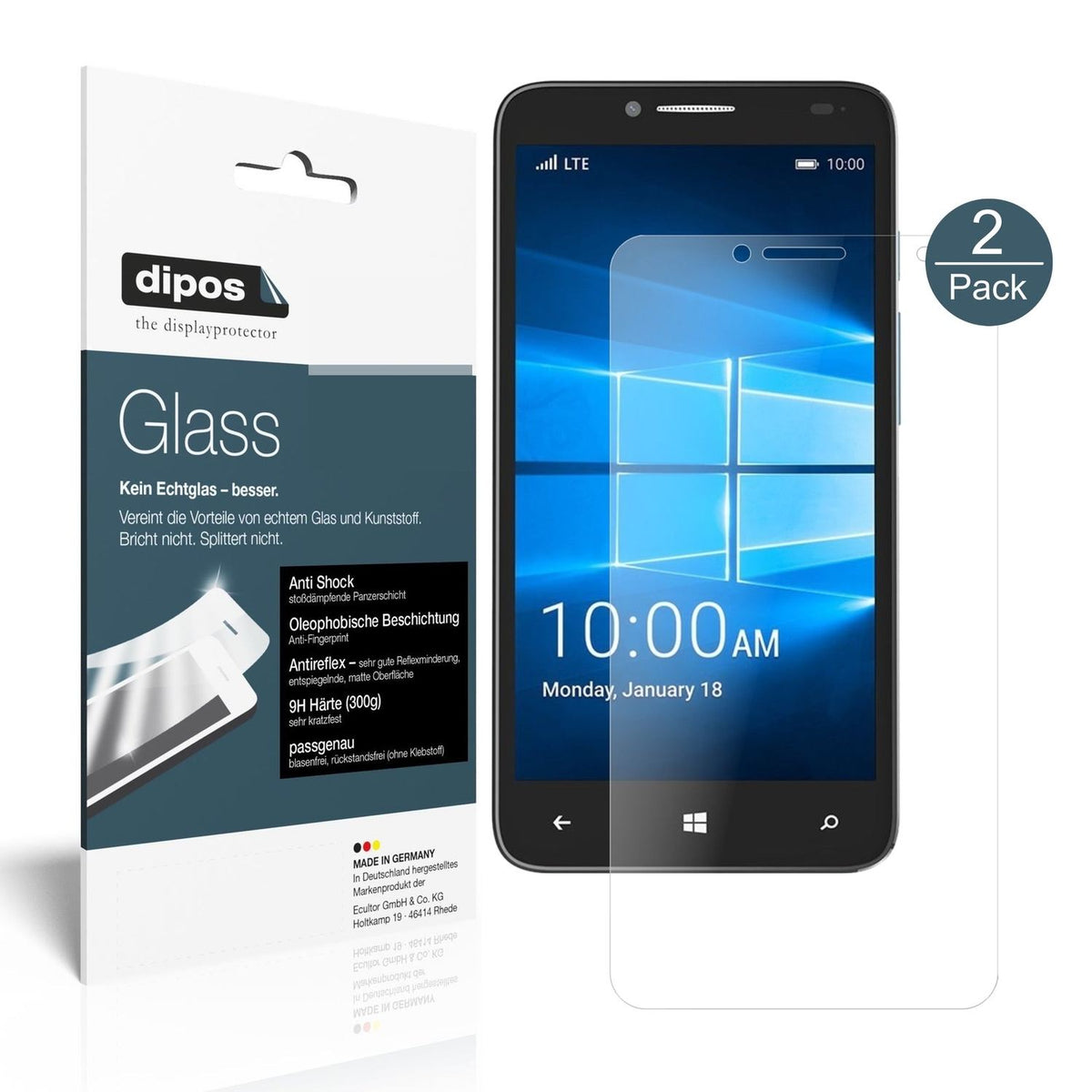 1x 9H Schutzfolie matt für Alcatel Idol 4 Pro Panzerfolie