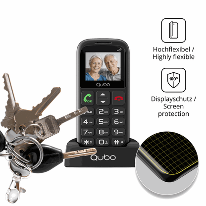 dipos Displayschutz für Qubo P186, transparente Oberfläche, geringe Dicke und perfekte Passform
