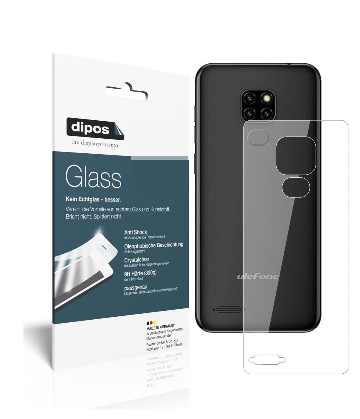 1x 9H Schutzfolie für Ulefone Note 7P Rückseite Panzerfolie