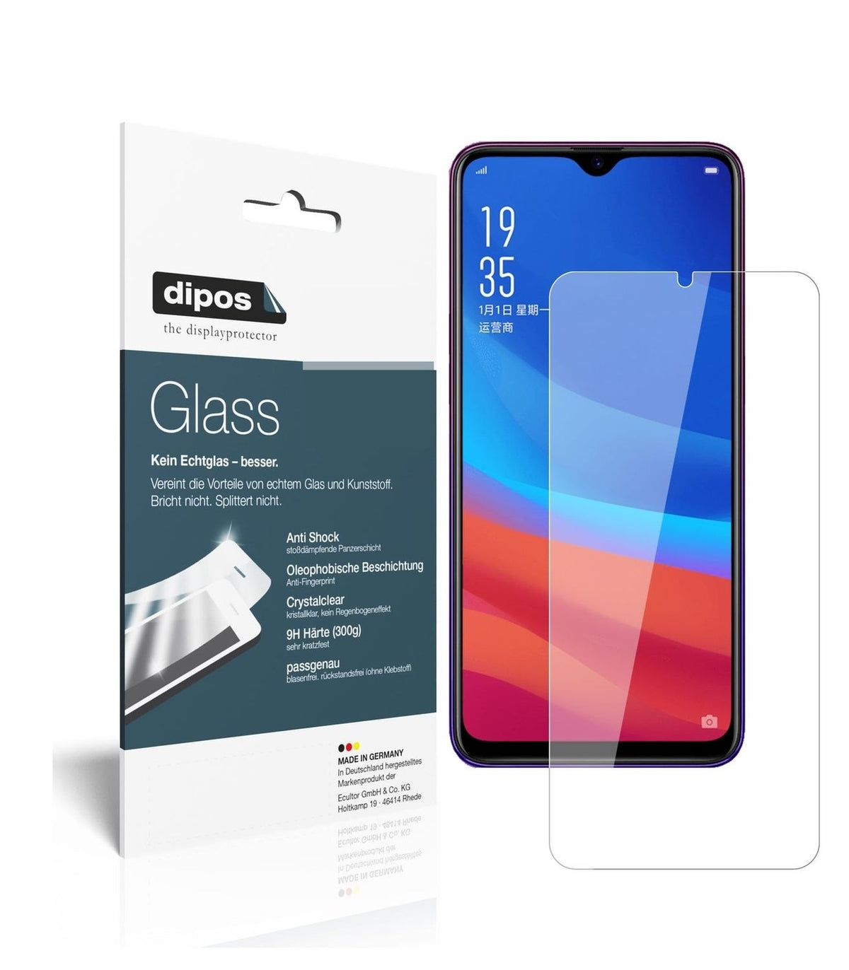1x 9H Schutzfolie für Oppo A7x Panzerfolie