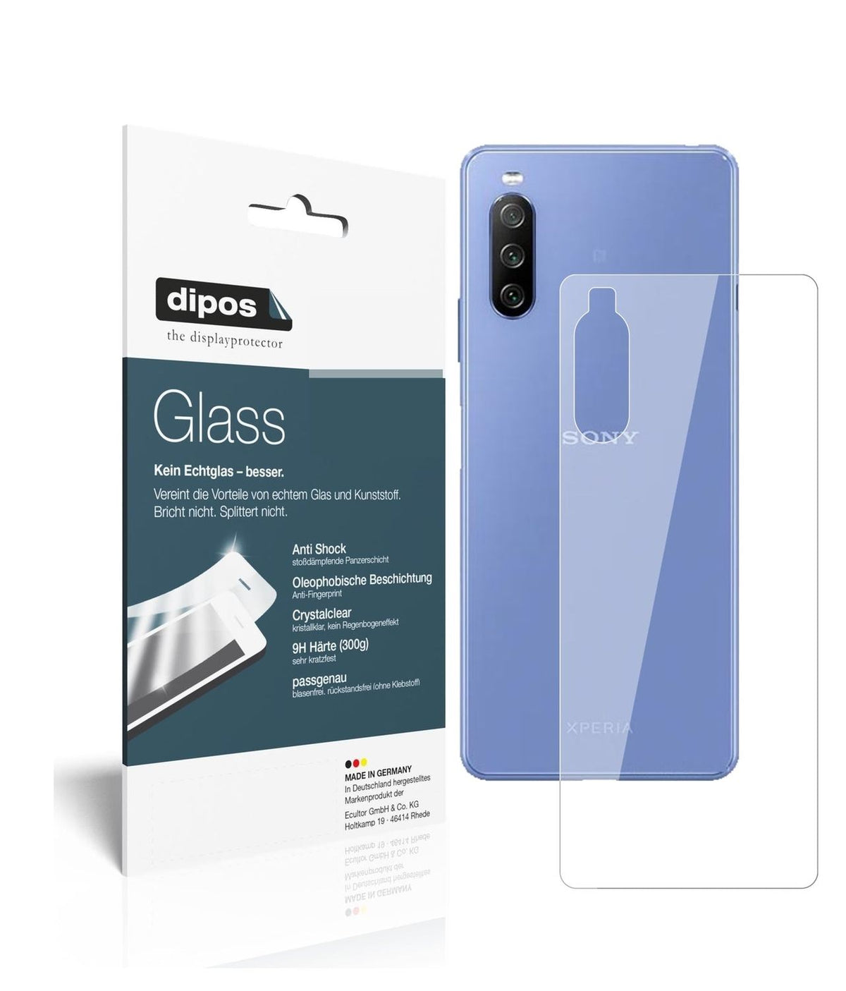 1x 9H Schutzfolie für Sony Xperia 10 III Rückseite Panzerfolie