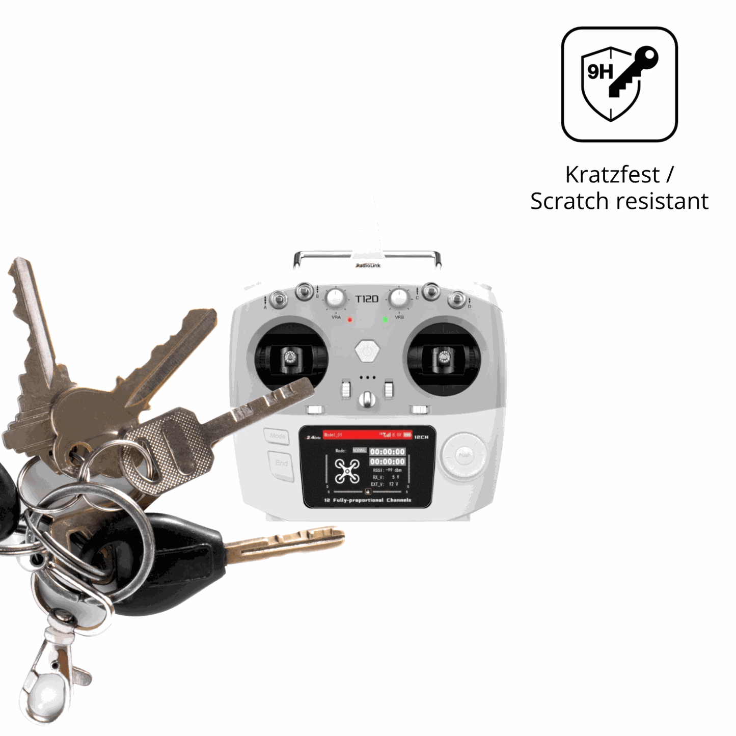 dipos Displayschutz für Radiolink T12D, mattierte Oberfläche, robuste Festigkeit und perfekte Passform